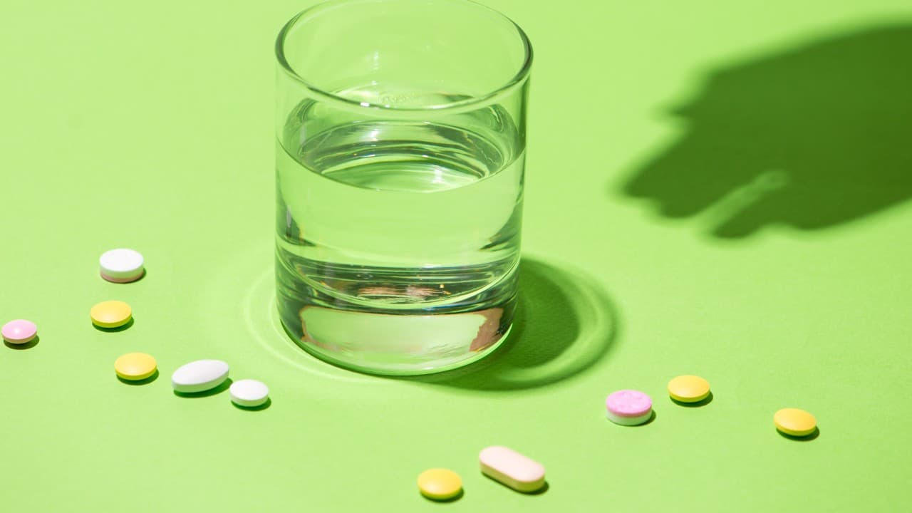 Pills in water