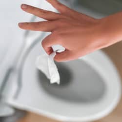 Woman flushes baby wipes