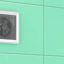 Bathroom exhaust fan on a wall