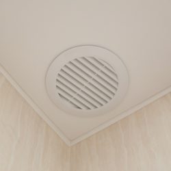 Bathroom fan with a humidity sensor