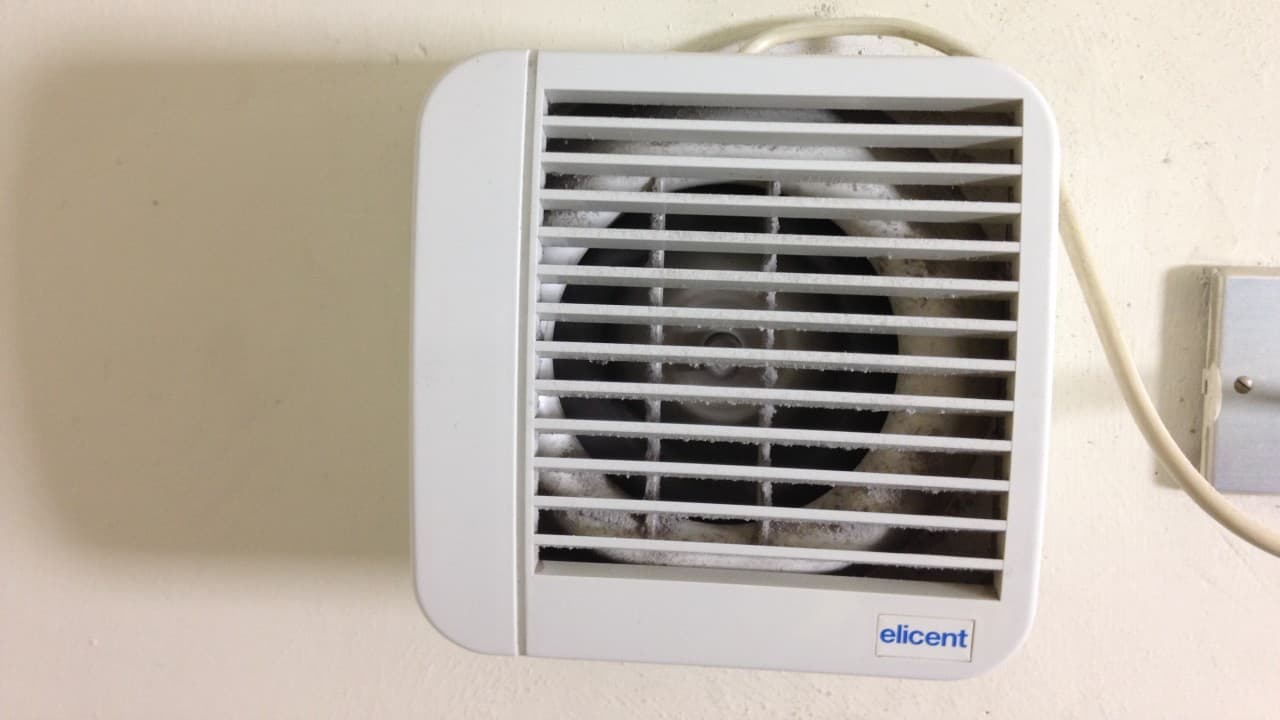White bathroom exhaust fan