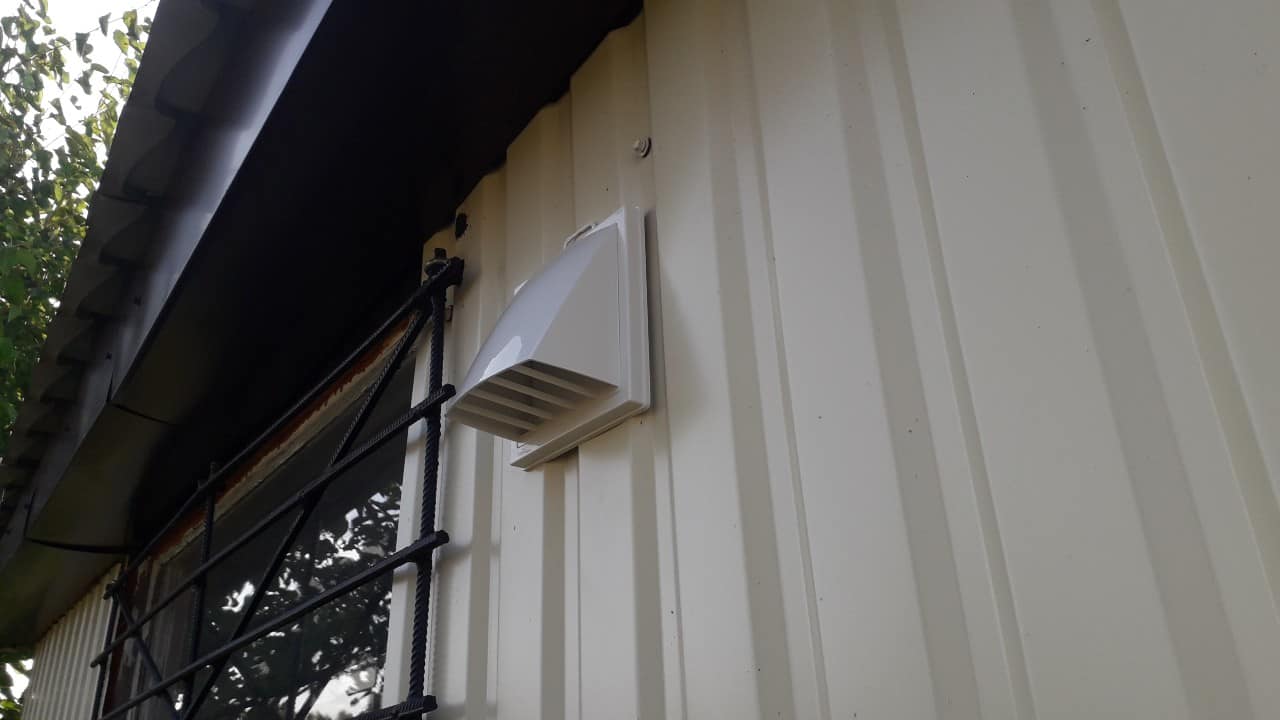 Vent on an exterior wall